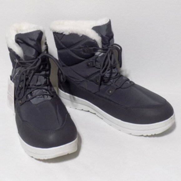 3M Thinsulate Women’s Gray with White Faux Fur Waterproof Winter Boots – Size 11 - Picture 2 of 10